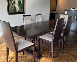 Christian Liaigre for Holly Hunt Courier Walnut Dining Table. Measures 90.5" L x 39.5" D x 29.25" H with 27.75" Clearance. Photos 1 of 6.