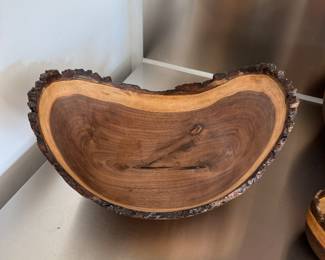 Black Walnut Bowl Signed by Artist. Photo 1 of 2.