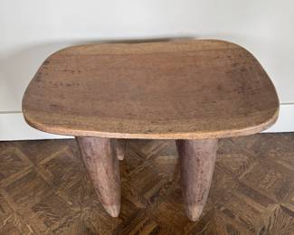 West African Hand-Carved Senufo Stool. Measures 27.5" W x 18.75" D; Front Height 18"; Back Height 19.5" H. Photo 2 of 4.