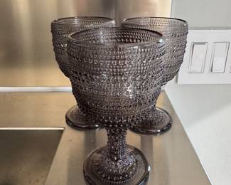 Set of 3 Godinger Lumeria Smoke Goblets.