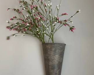 Galvanized Metal Tapered Vase with Faux Flowers 86 hero