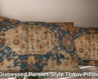 Distressed PersianStyle Throw Pillow 9 hero