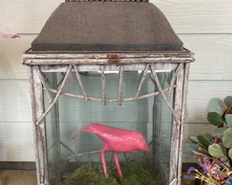 Rustic Lantern with Pink Bird Accent 64 hero