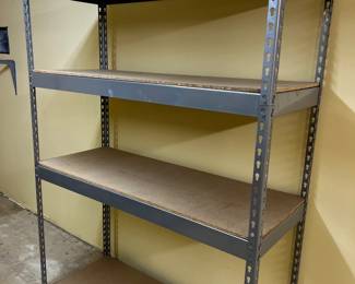 Lots of metal shelves