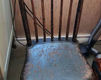 Stenciled plank bottom chairs (2)