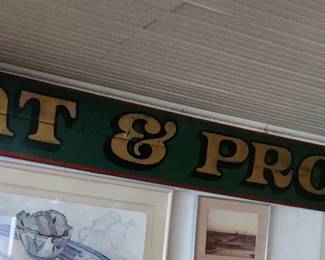 Vintage meat and prduce sign