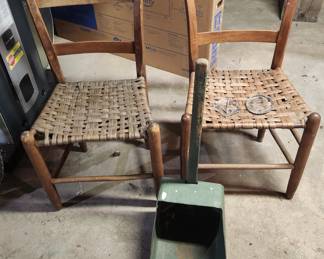 Mule ear chairs, coal scoop