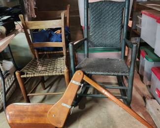 Mule ear chairs, shaker rocking chair and Fine-Line Rudder.