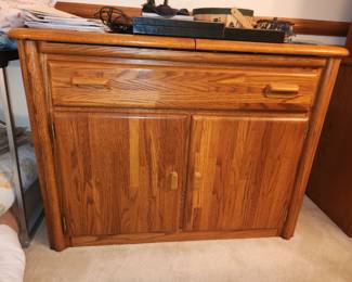 Broyhill oak server with fold out top