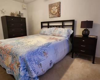 Modern espresso finish queen bedroom set