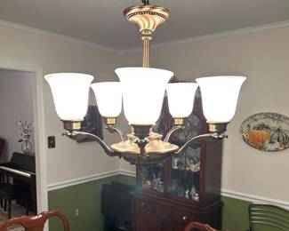Vtg. brass 5 light chandelier