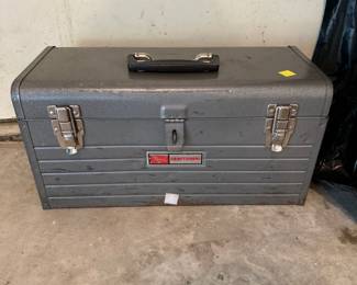 Vtg. Craftsman tool box and tools