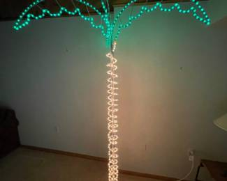Illuminated palm tree