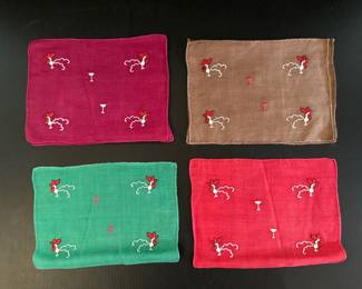 Vtg. Handkerchiefs with embroidered roosters