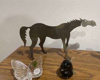 Animal figurines including Waterford 