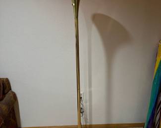 Vtg torchier brass floor lamps