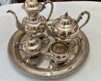 Silver plate tea and coffee set