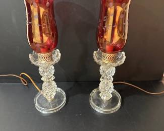 Vtg. electric Hurricane lamps