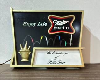 Miller High Life "The Champagne of Bottle Beer" bar light
