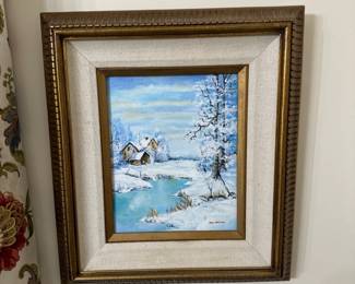 Winter scene oil painting