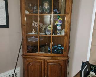 Oak corner cabinet