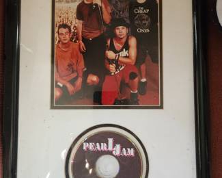 Pearl Jam framed memorabilia
