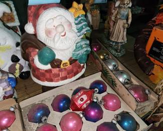 New and vintage Christmas decorations