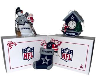 Dallas Cowboys NFL Christmas Ornament Set