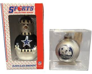 Dallas Cowboys Blown Glass Ornaments