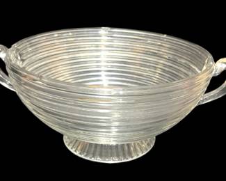 Vintage Clear Rib Optic Glass Bowl