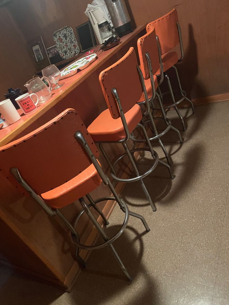 VTG Orange Bar Stools