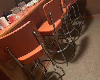 VTG Orange Bar Stools