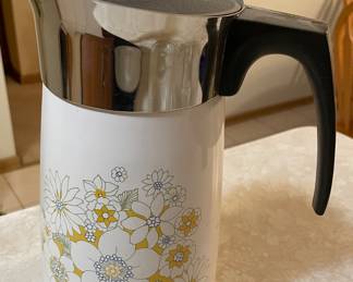 VTG Corning Ware Floral Bouquet Coffee Perculator