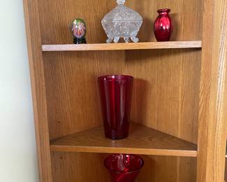 VTG Red Glass Vases