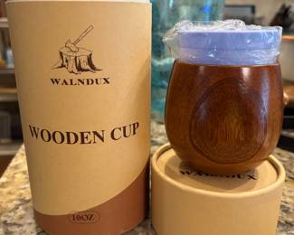 Pair Walndux wooden cups