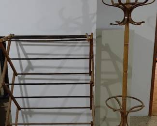 Wood Clothing Dryer And Wood Coat Rack