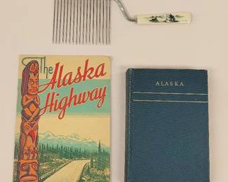 Vintage Alaska Collection Scrimshaw handle and ephemera