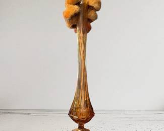 Empolistyle Amber Colored MCM Glass Vase