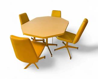 Yellow Formica And Vinyl Dining Set