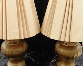 Brass Industrial Lamps Pair