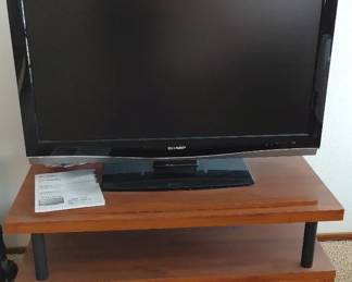 Modern Wood Entertainment Stand and TV