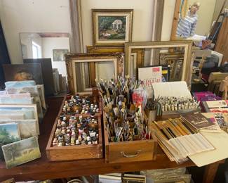 Paints and brushes galore