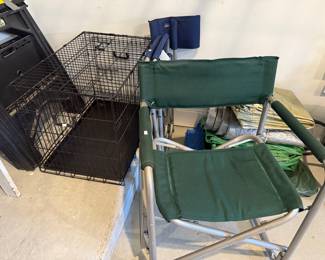 Folding Chair, Animal Cage 