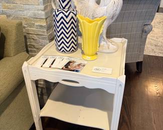 White Side Table, Vases 