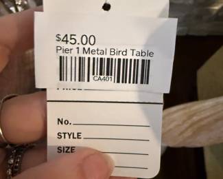 Pier 1 Metal Bird Table 