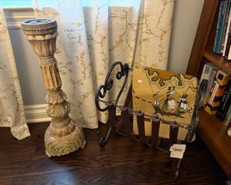 Iron & Leather Magazine Rack 