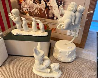 Porcelain Santa and Sleigh Set 