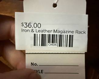 Iron & Leather Magazine Rack 