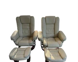 Swivel Recliners w Ottomans