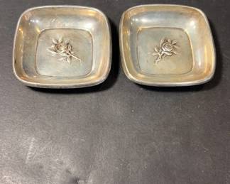 2 Reed & Barton Sterling Classic Rose Butter Pats
